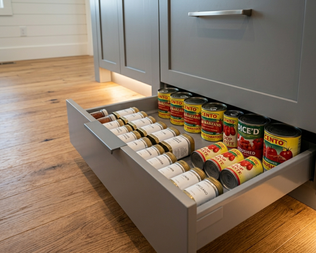 Toe-Kick Drawer Pantry