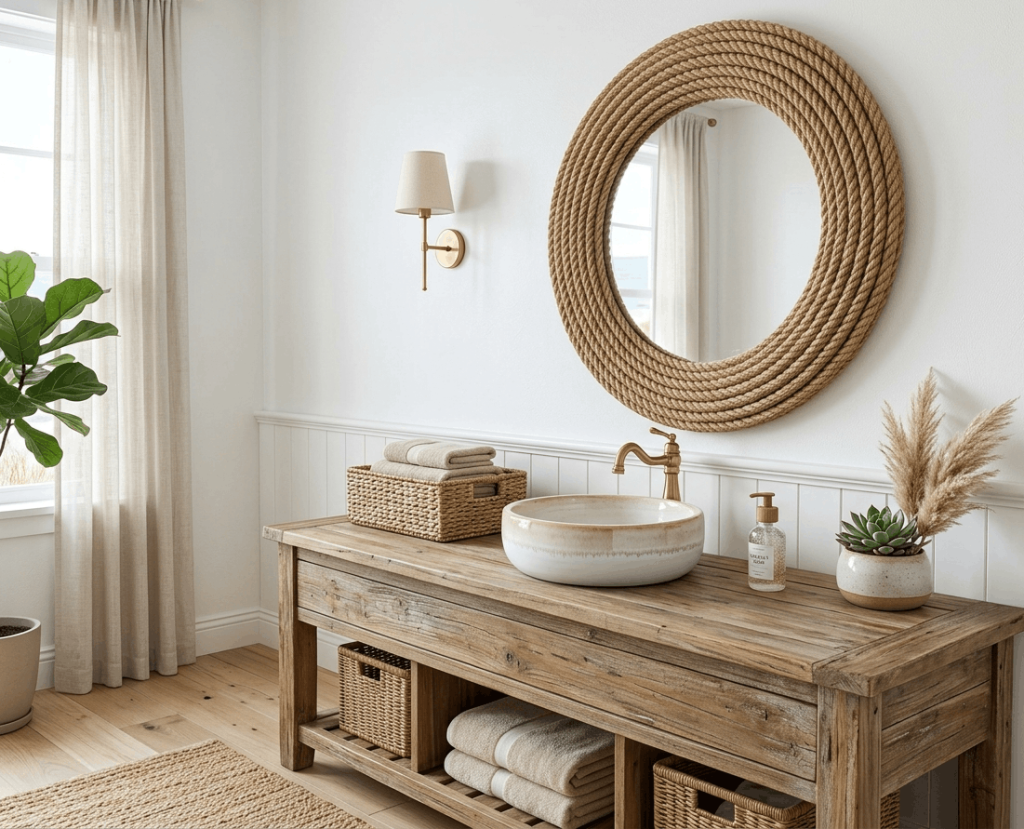 Transform a Plain Mirror with a Rope Frame