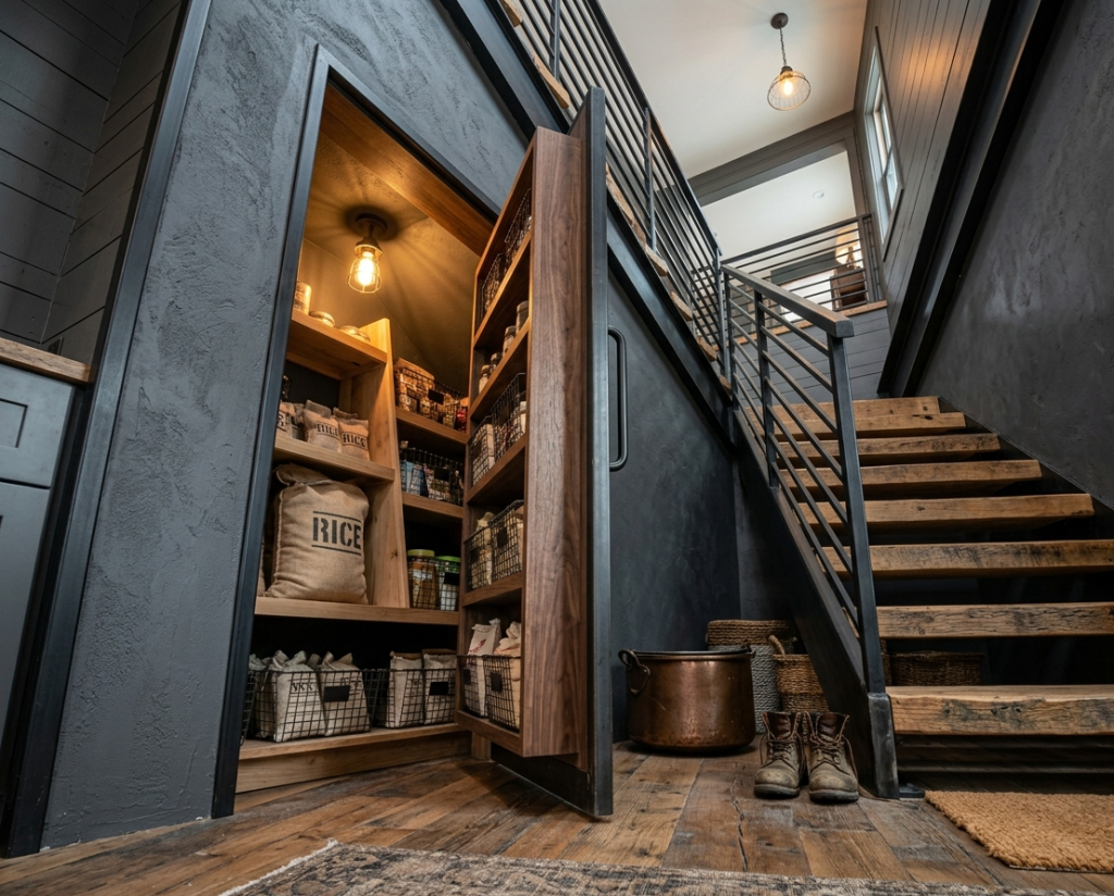 Under-Stair Hidden Pantry