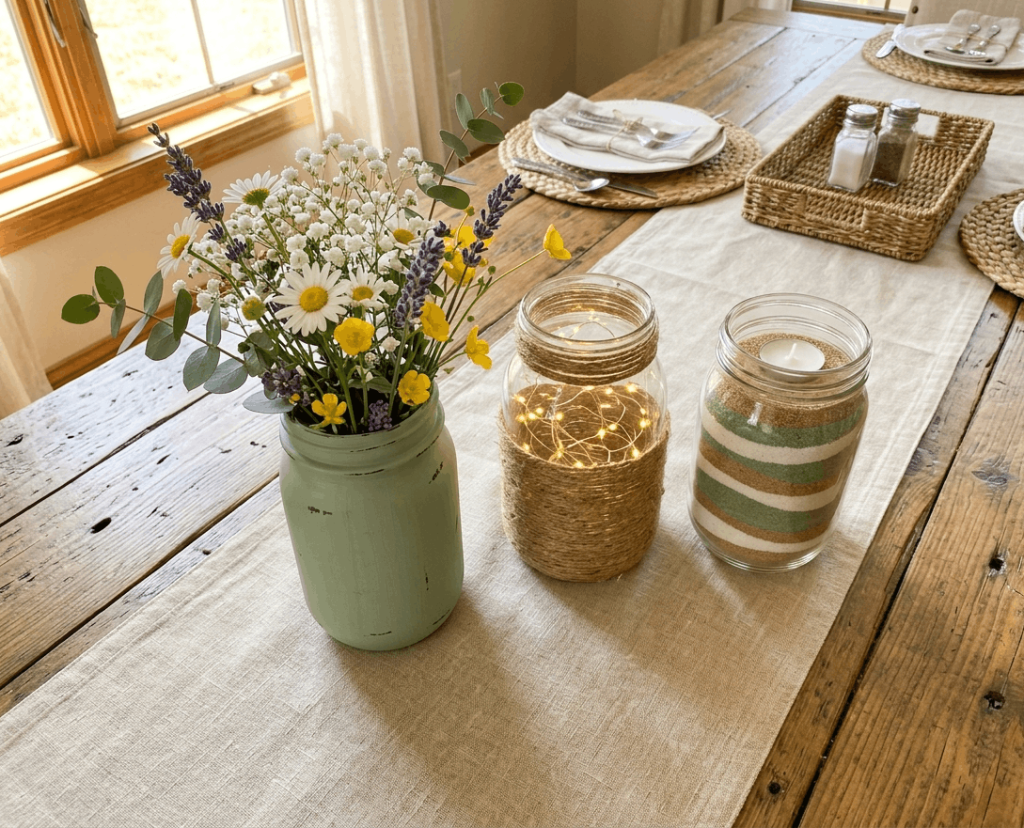 Upcycle Glass Jars Into a Charming Centerpiece