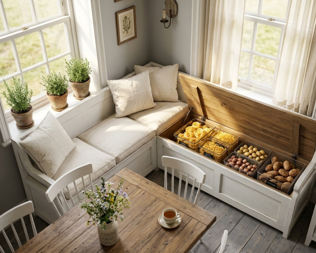Window Seat Hidden Pantry