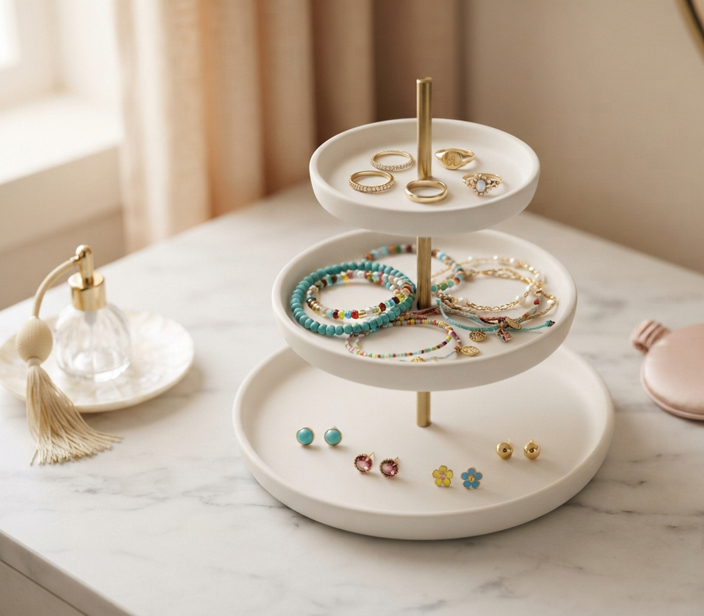 A Tiered Jewelry Stand