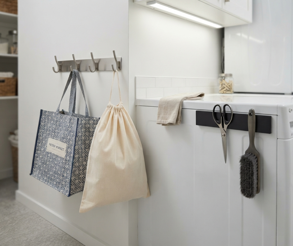 Add Hooks and Magnetic Strips