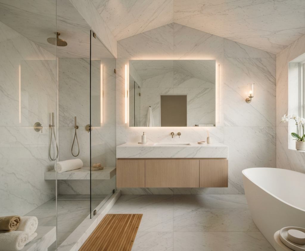 Carrara Marble for Spa-Like Tranquility