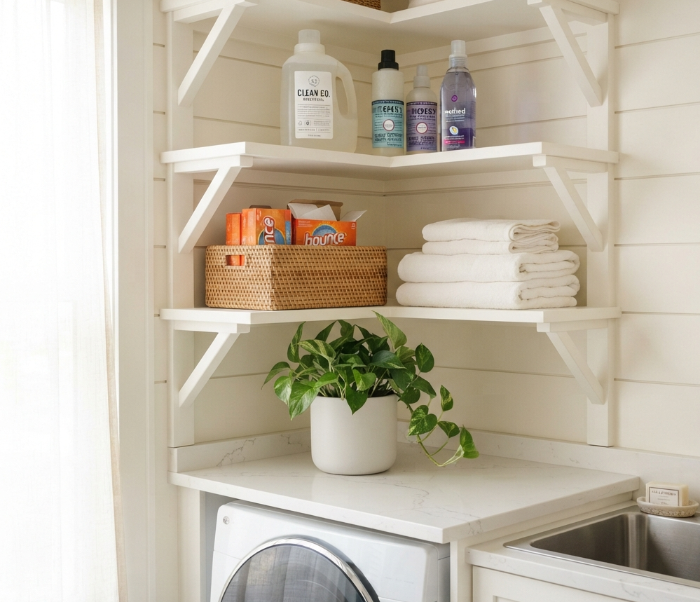 Corner Shelving to Maximize Space