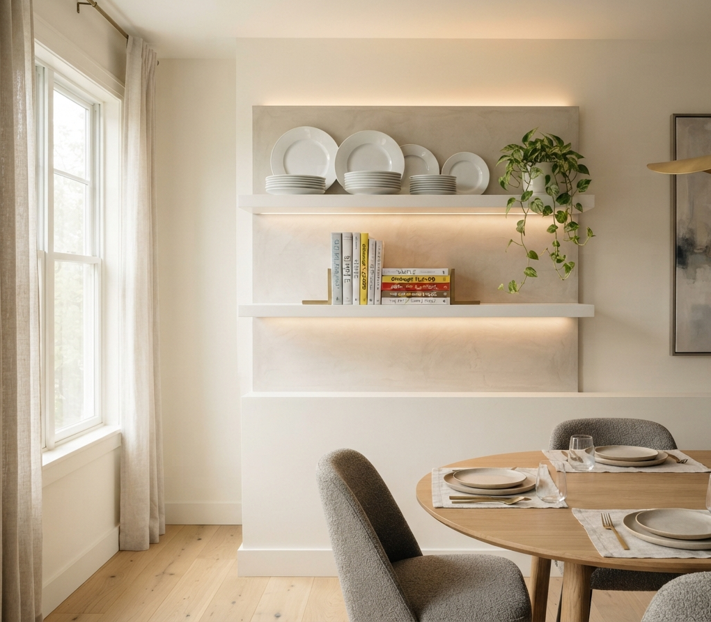 Install Floating Shelves for Display and Storage