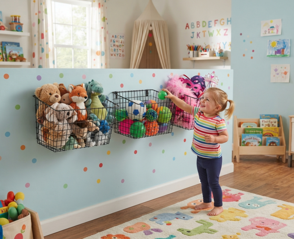 Install Wall-Mounted Toy Baskets