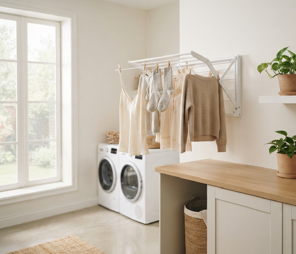 Install a Fold-Down Drying Rack