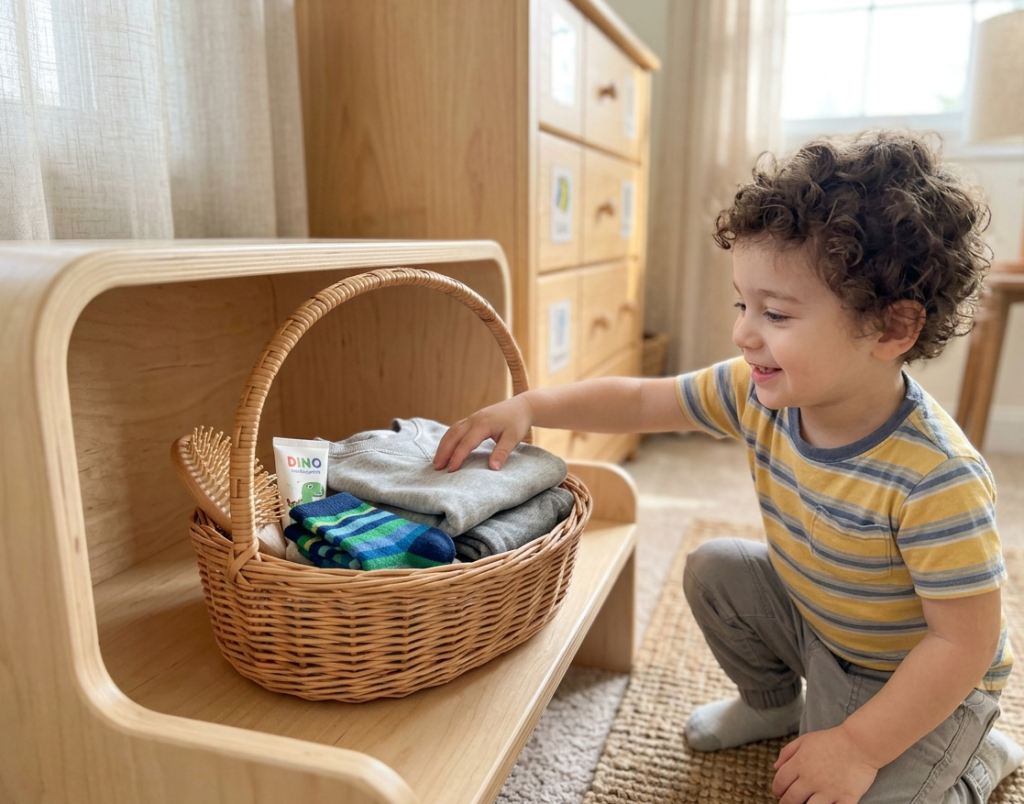 Keep Daily Essentials in a "Morning Basket"