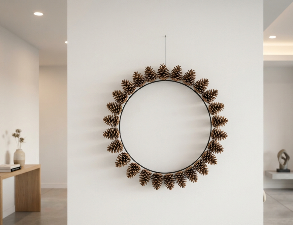 Minimalist Modern Pinecone Wreath