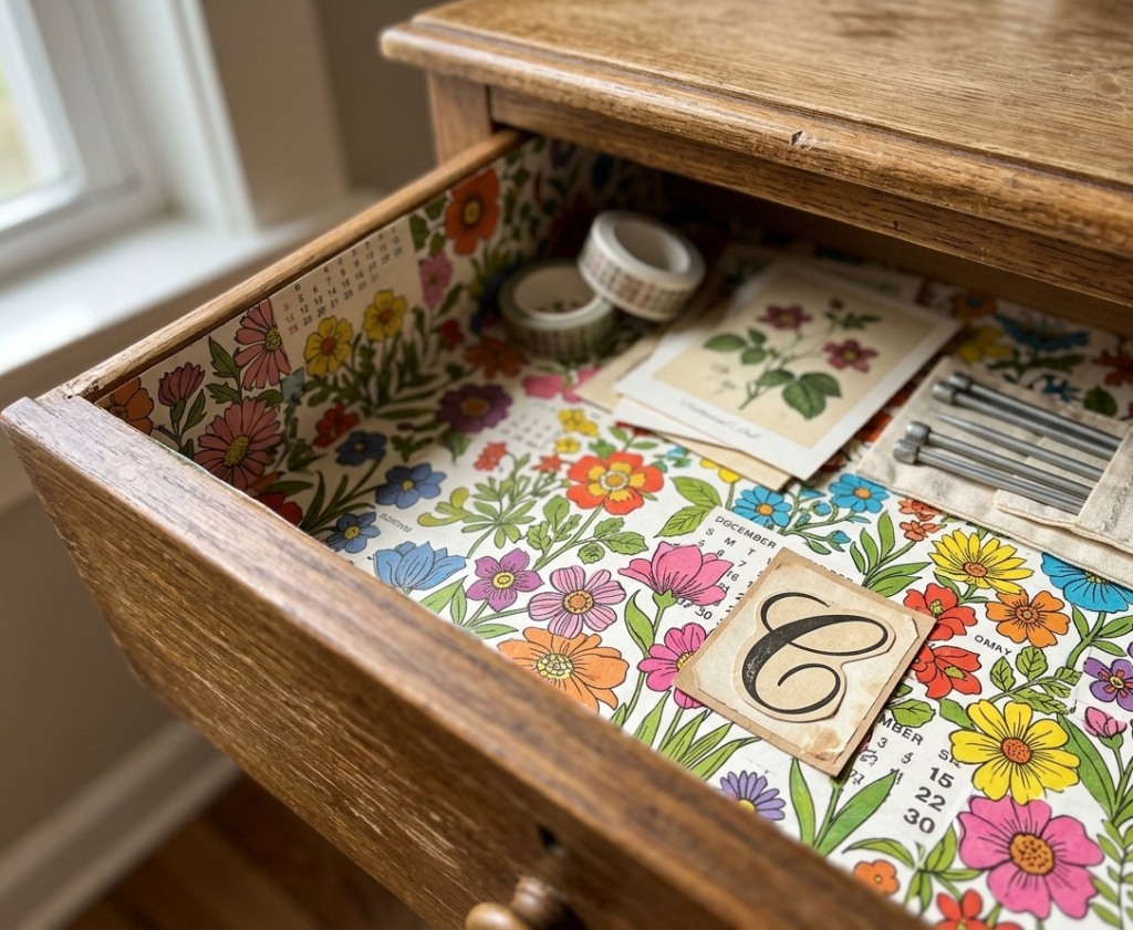  Old Calendars for Drawer Liners and Labels