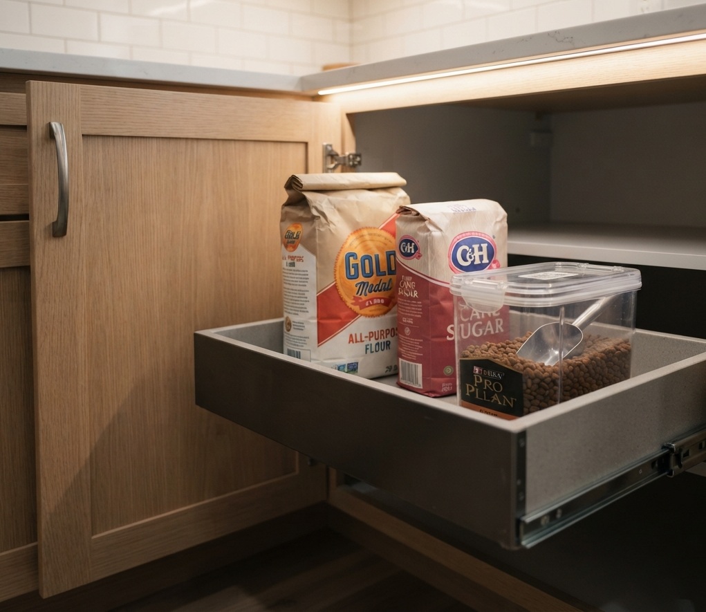 Store Bulk Items in a Pull-Out Bin