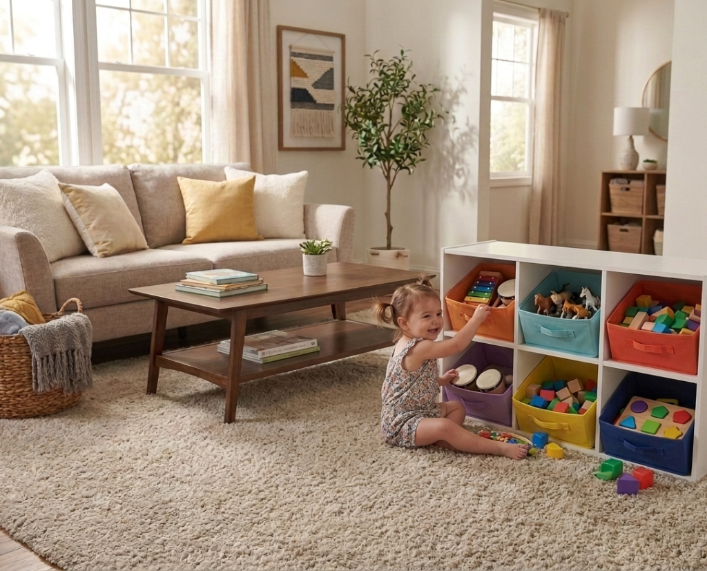 Use Decorative Baskets and Bins