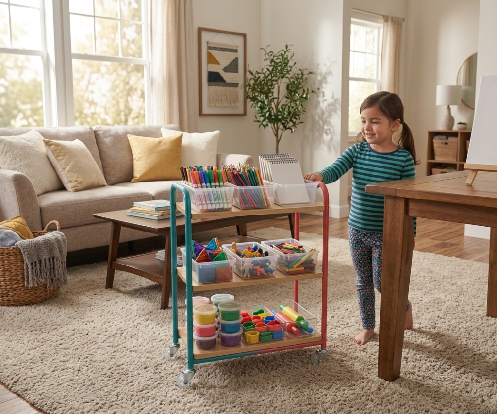 Use Rolling Carts for Portable Storage