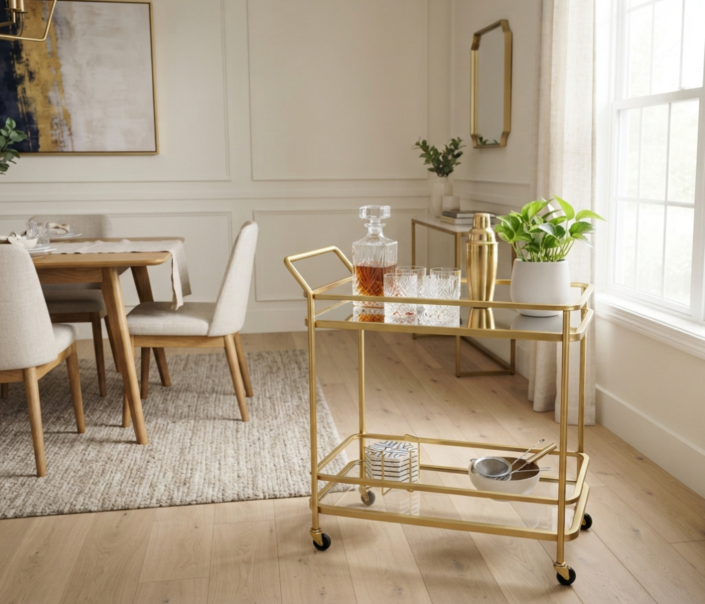 Use a Bar Cart for Stylish, Mobile Storage