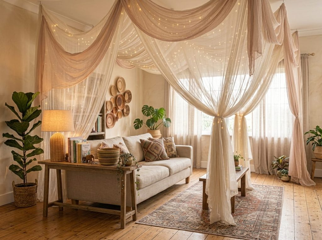 Incorporate a Canopy or Draped Fabric
